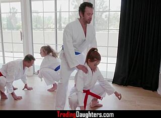 Group sex with mature and young guys in orgasmic Karate session