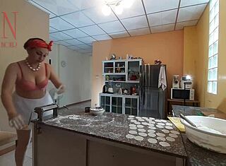 Nudist housekeeper regina noir cooking animal-like sex the kitchen bare servant forces dumplings bare cooks spy camera corset 1